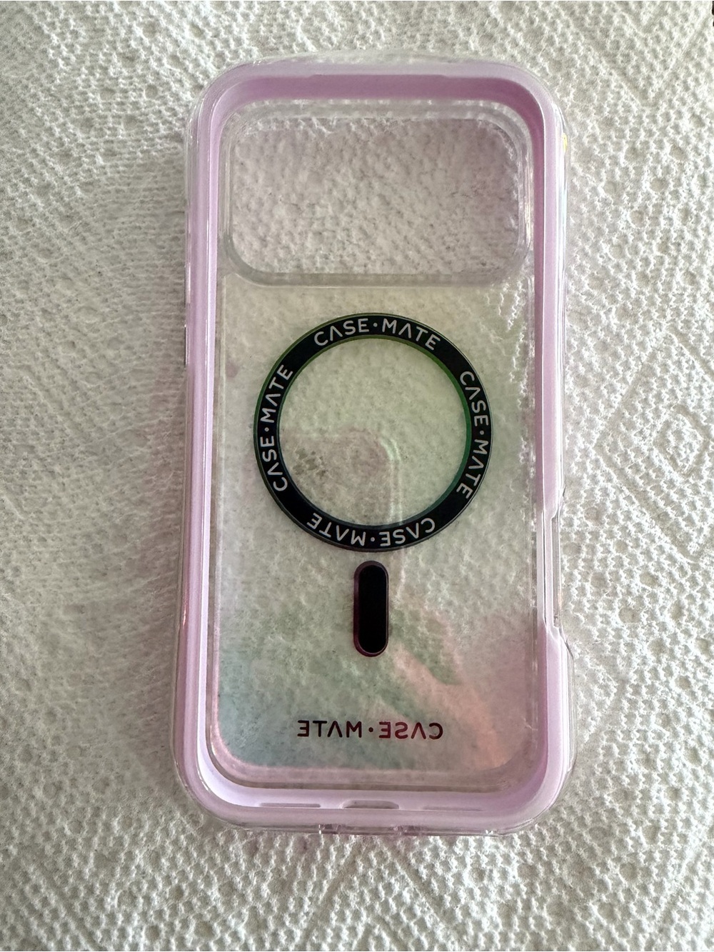 case-mate Clear Phone Case with Pink Bumper and MagSafe Ring iPhone 17 pro max